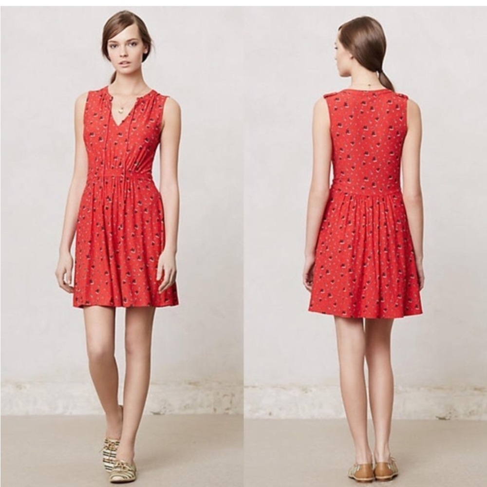 Leifnotes Anthropologie Skipper Dress in Red